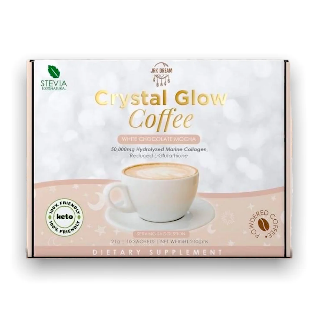 Crystal Glow Coffee Collagen Glutathione-10 Sachets x 21g