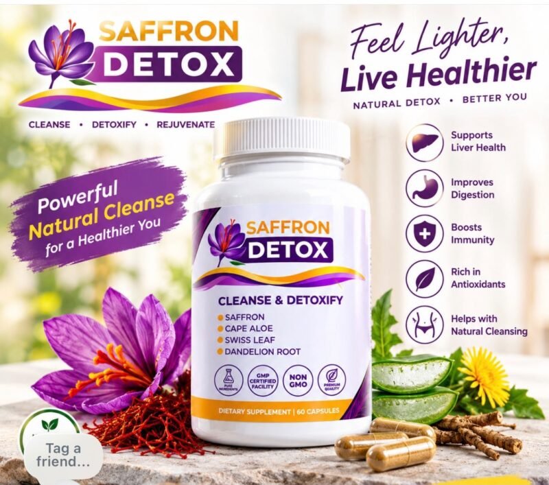 Saffron Detox – Natural Cleanse & Rejuvenation Supplement (60 Capsules)